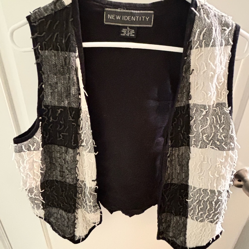 New Identity Black and White Checkered Vest